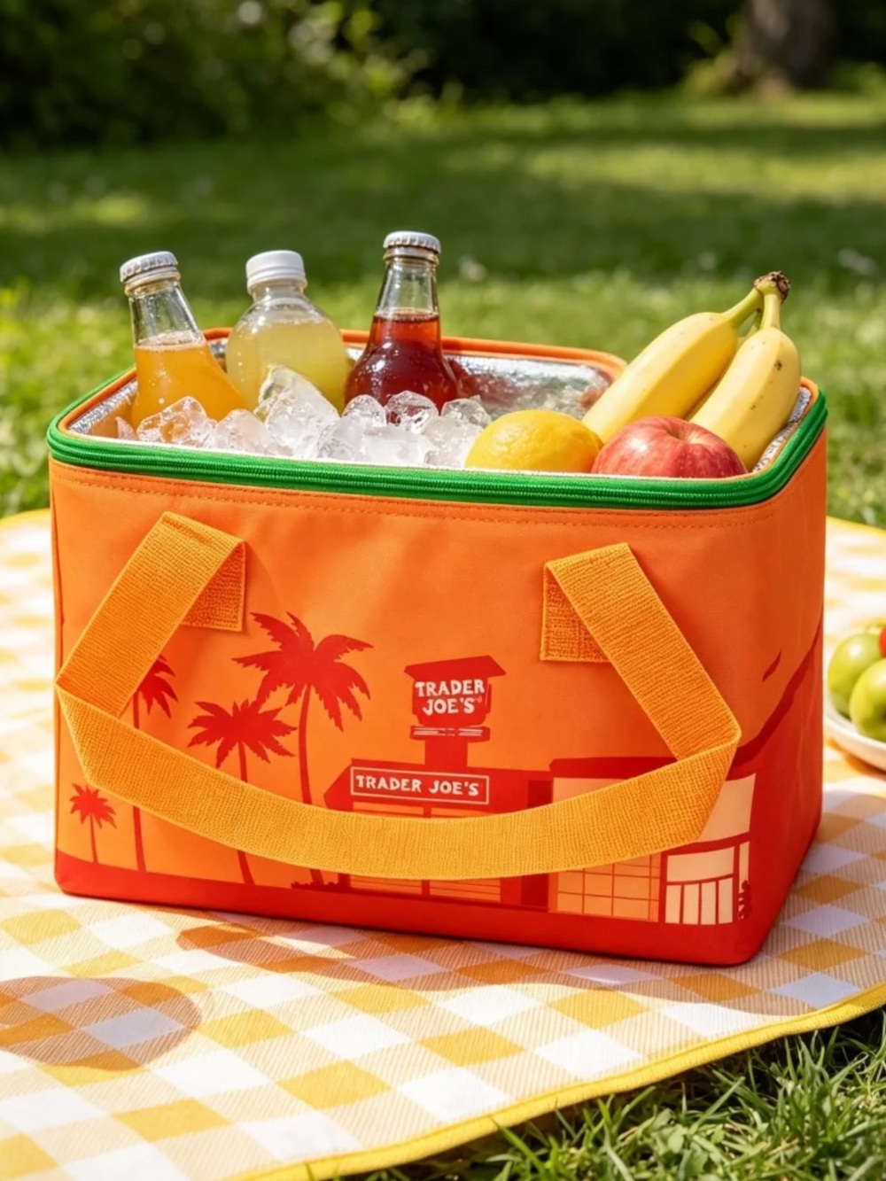 Trader Joe's Orange Picnic mini Cooler Tote